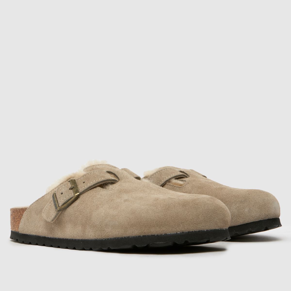 BIRKENSTOCK Boston Shearling Clog in Taupe birkenstock BIRKENSTOCK Boston Shearling Clog in Taupe 3