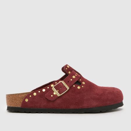 Womens Burgundy BIRKENSTOCK Boston Rivet Sandals | schuh