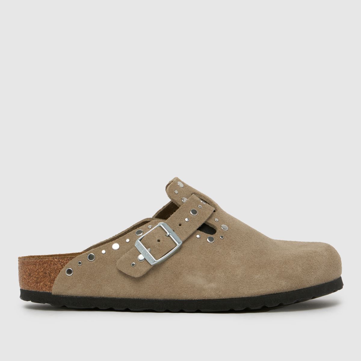 BIRKENSTOCK Boston Rivets Clog Sandals in Taupe