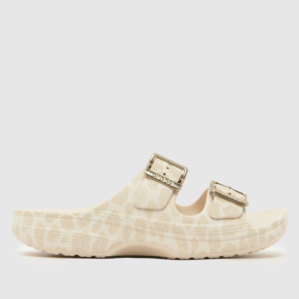 Crocs Saturday Metallic Buckle Sandals in Beige Multi