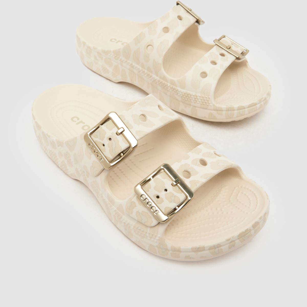 Womens Beige Multi Crocs Saturday Metallic Buckle Sandals | schuh