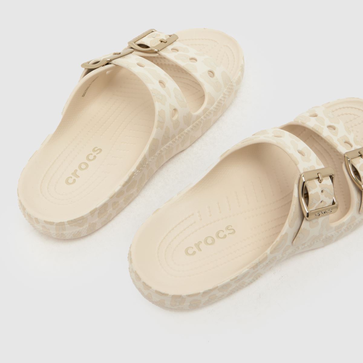 Womens Beige Multi Crocs Saturday Metallic Buckle Sandals | schuh