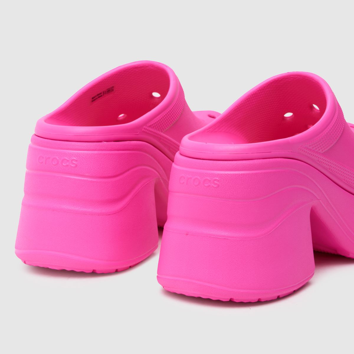 Pink high heel crocs best sale