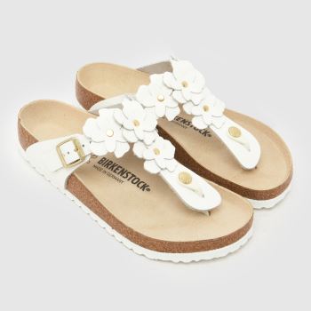 BIRKENSTOCK Weiß Gizeh Flowers Damen Sandalen