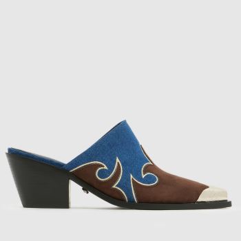 Azalea Wang Brown Multi Cecily Western Mule Womens Sandals