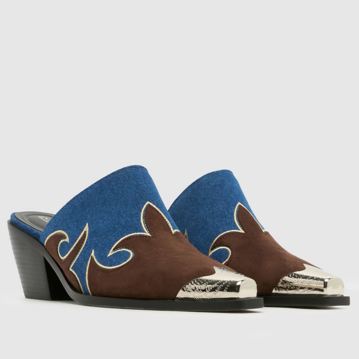 Azalea Wang Cecily Western Mule in Brown Multi Azalea Wang Cecily Western Mule 8