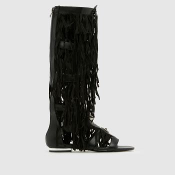 Azalea Wang Black Christen Knee Gladiator Womens Sandals