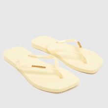 Havaianas Slim Square Logo Metallic in Pale Yellow Havaianas Slim Square Logo Metallic,1 of 4