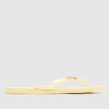 havaianas Havaianas Slim Square Logo Metallic in Pale Yellow,2 of 4