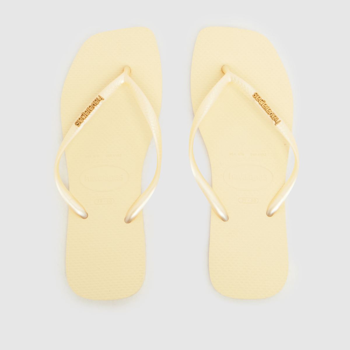 Havaianas Slim Square Logo Metallic in Pale Yellow Havaianas Slim Square Logo Metallic 7