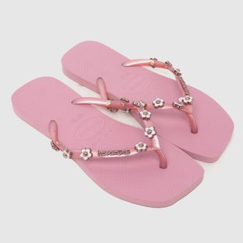 Havaianas Pink Square Slim Stylish Flip Womens Sandals