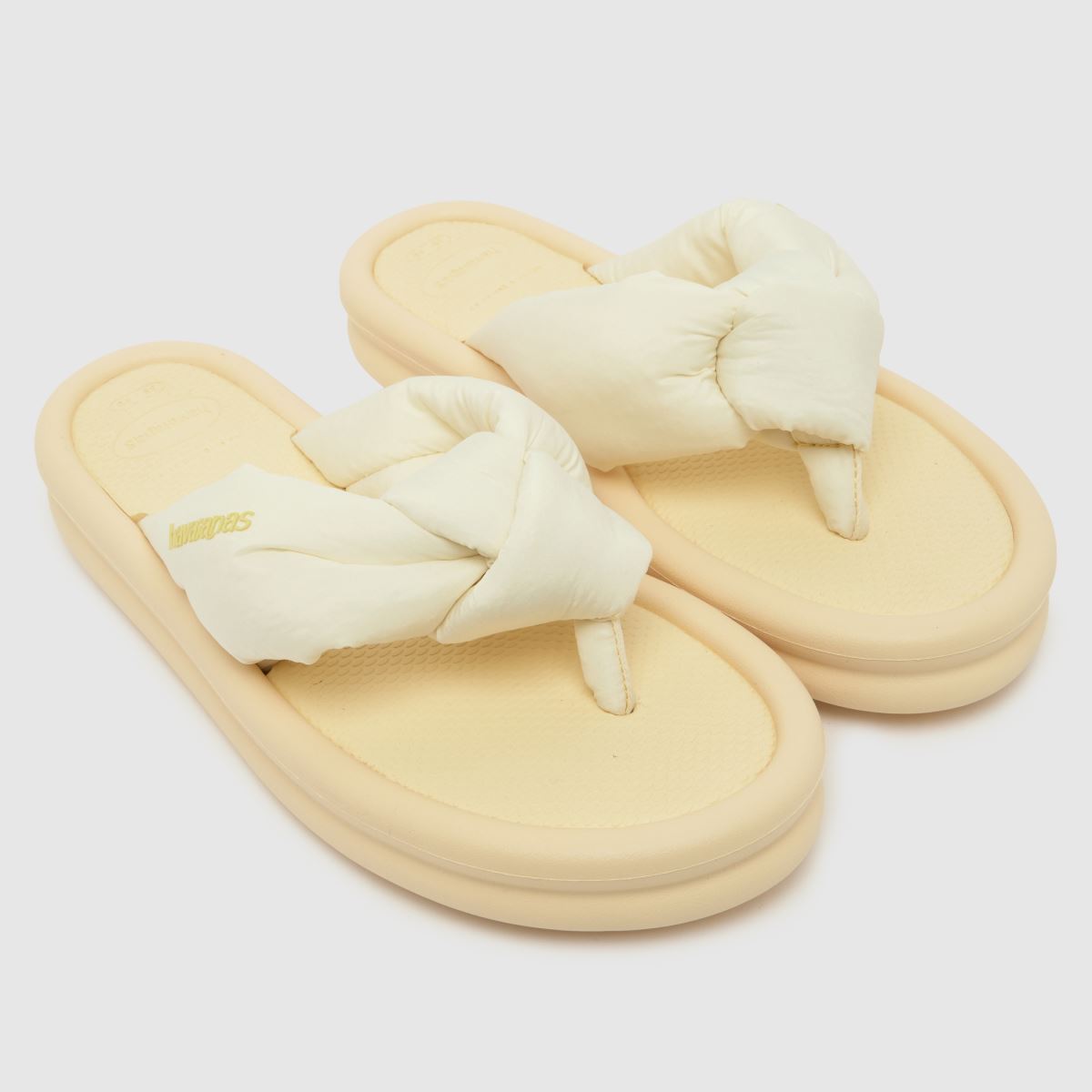 Havaianas Over Puffed Flip Sandals in Pale Yellow