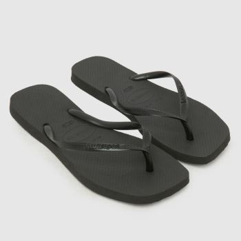 Havaianas Black Slim Square Flip Womens Sandals