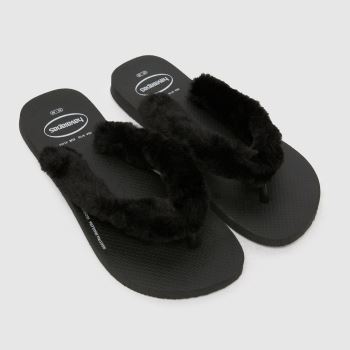 Havaianas Black Top Fluffy Womens Sandals