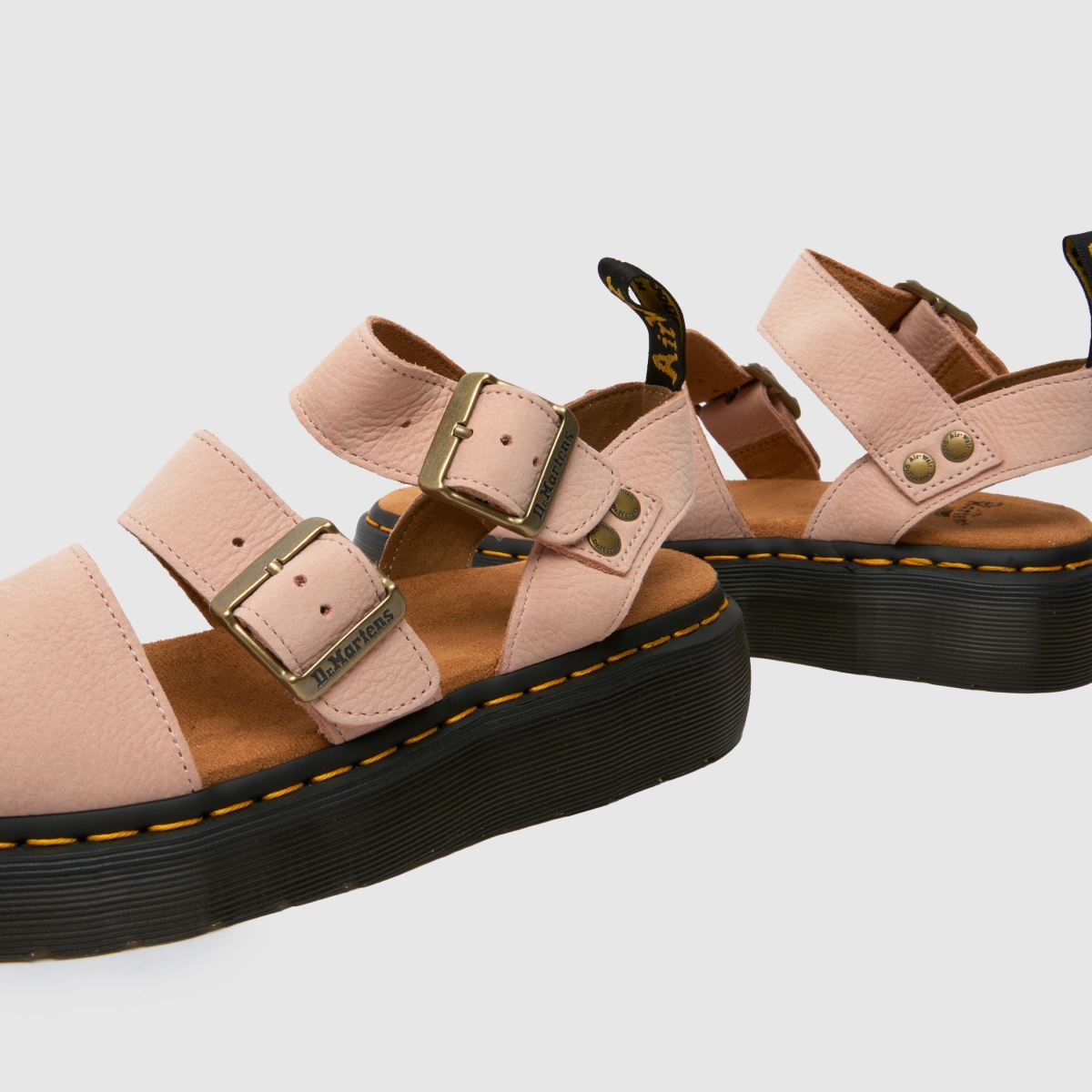 Womens Pale Pink Dr Martens Gryphon Quad Sandals schuh