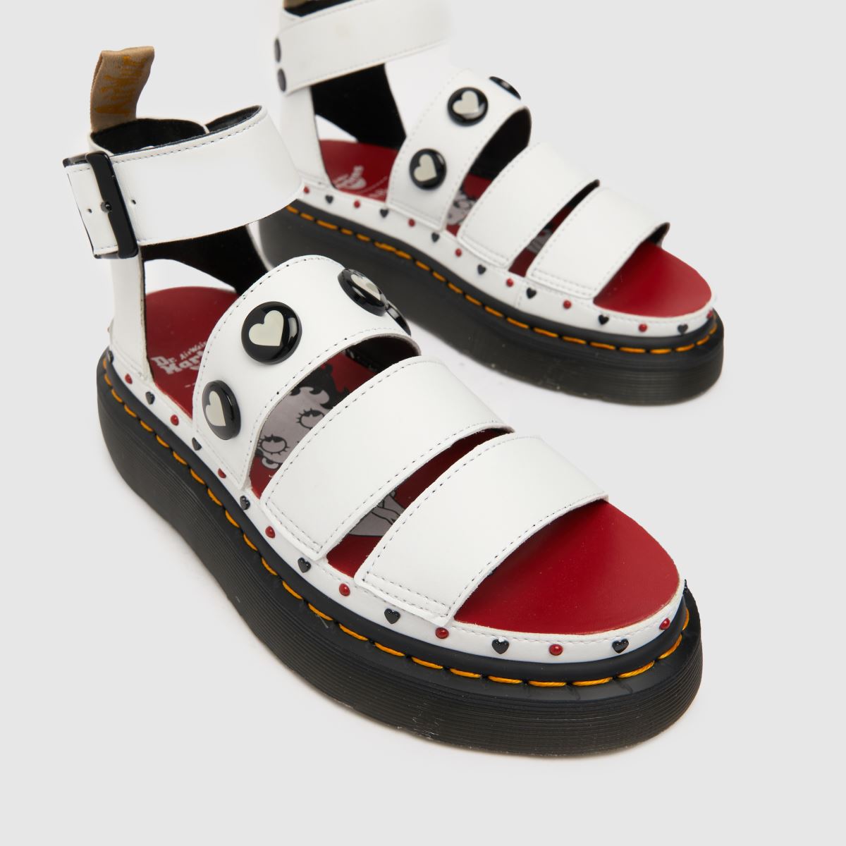 Womens White Dr Martens Clarissa Betty Boop Sandals schuh