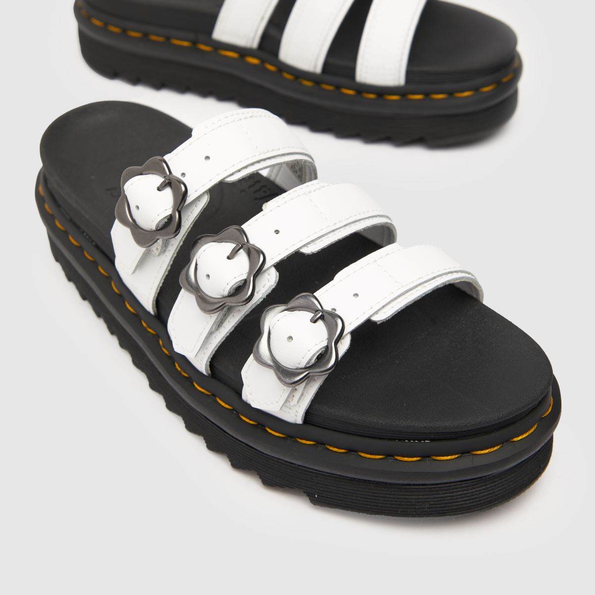 Womens White Dr Martens Blaire Slide Flower Sandals schuh