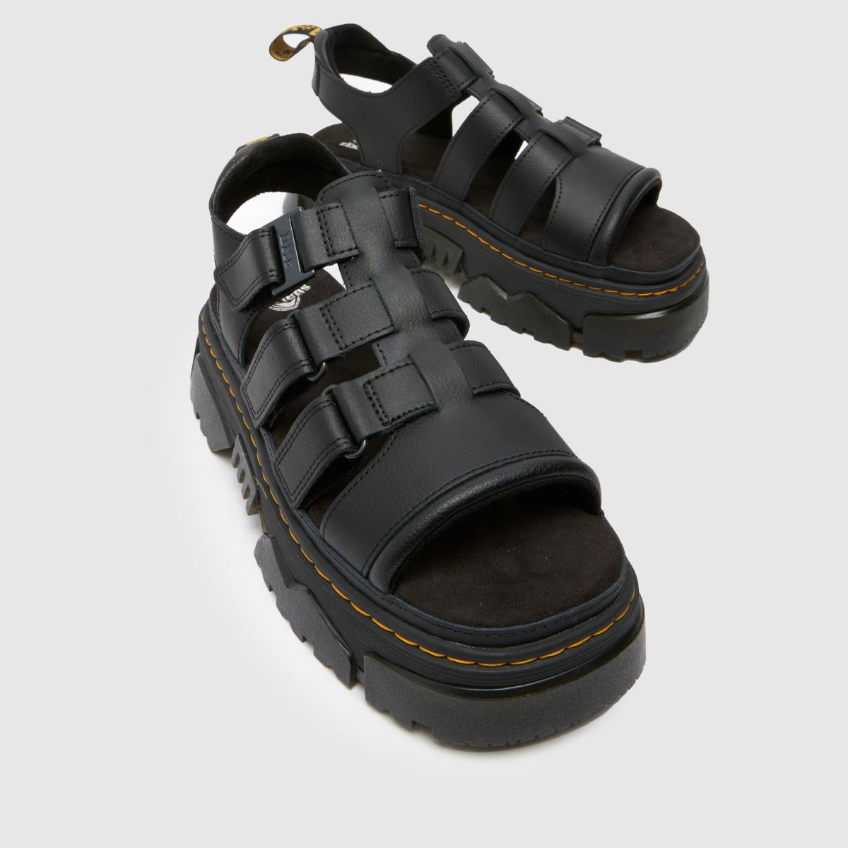 Womens Black Dr Martens Mattison 3 Strap Sandals | schuh