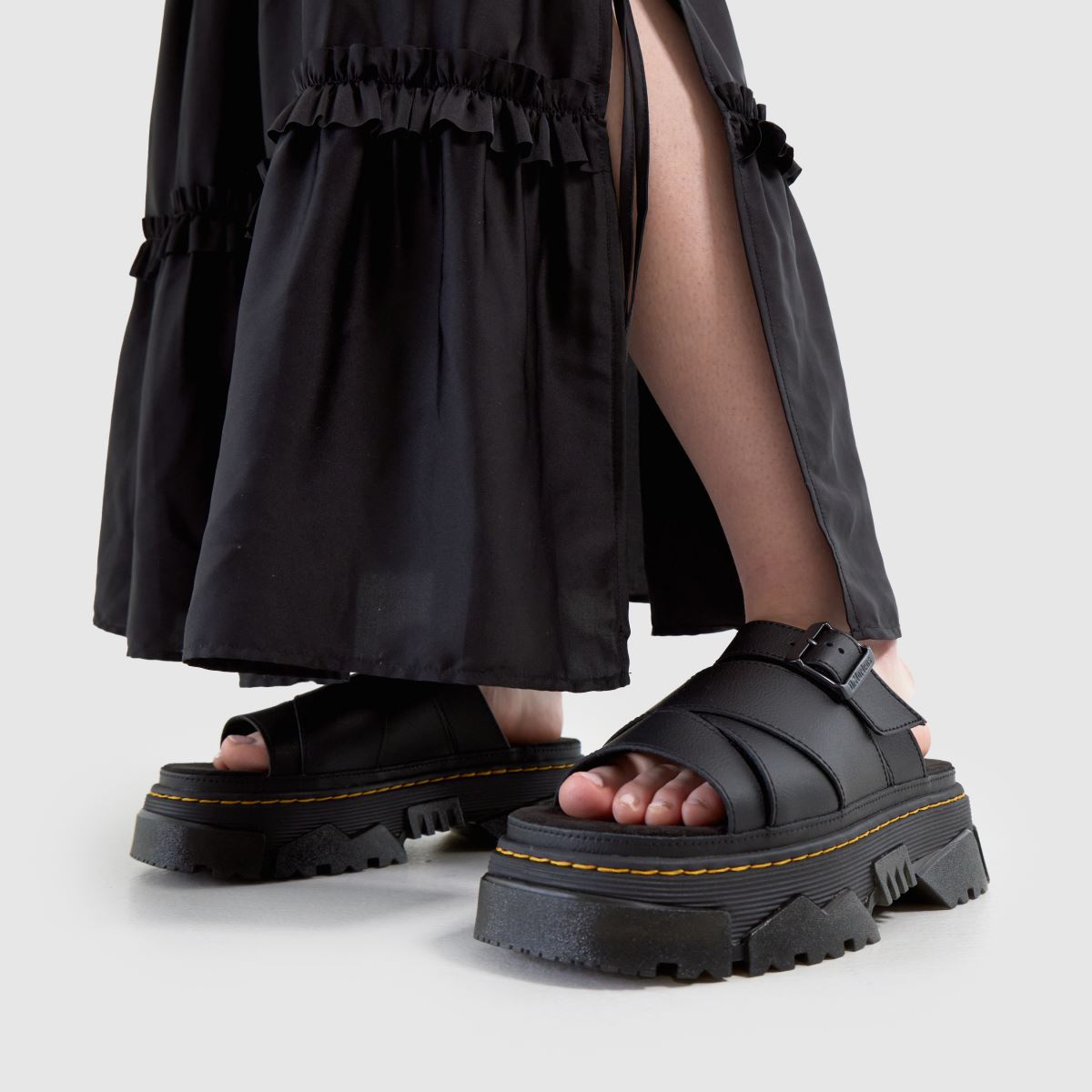 Womens Black Dr Martens Mattison Slide Sandals | schuh