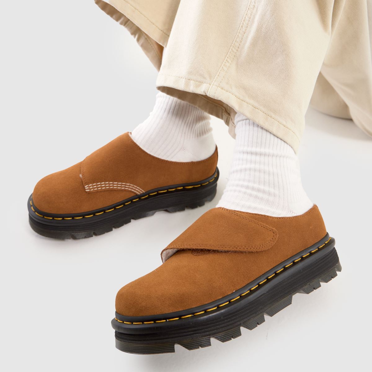 Womens Brown Dr Martens Zebzag AnyWair Mule Sandals | schuh
