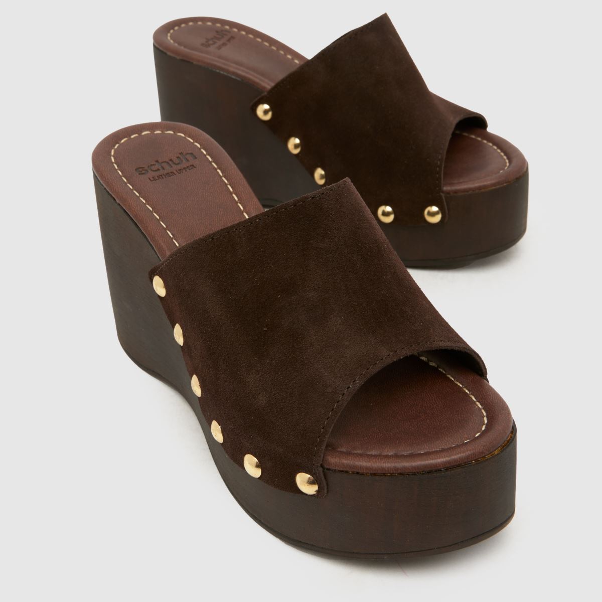 schuh Vixen Suede Wedge Clog in Brown schuh Vixen Suede Wedge Clog 4