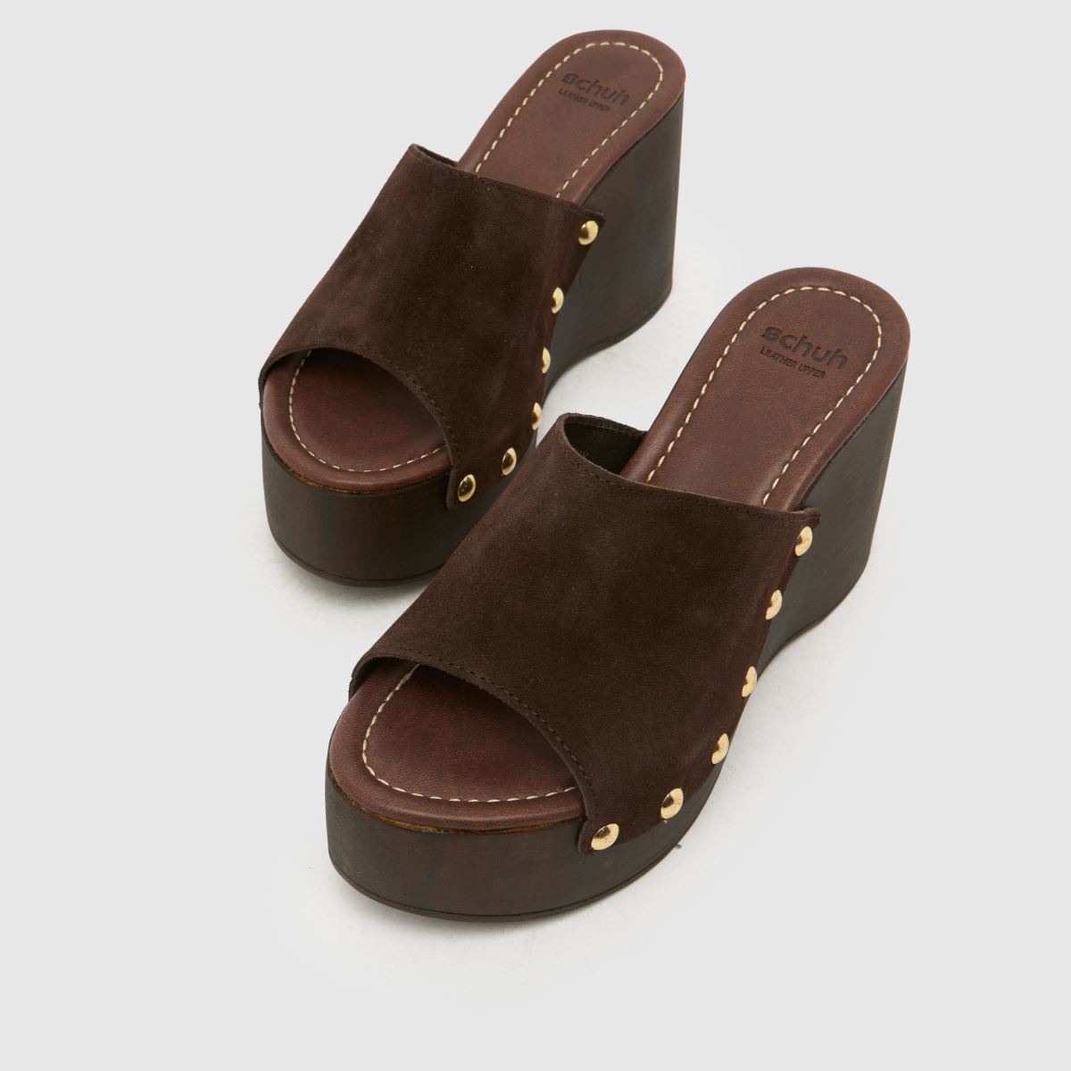 schuh Vixen Suede Wedge Clog in Brown schuh Vixen Suede Wedge Clog 7