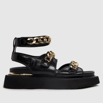 Shellys London black & gold sade chain sandals Shellys London black & gold sade chain sandals