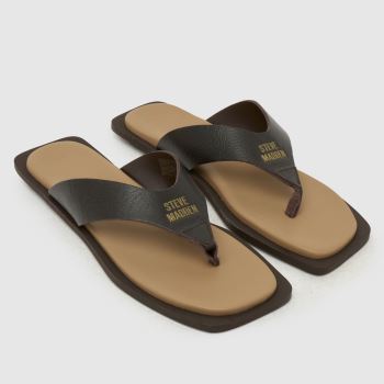 Steve Madden Brown Multi Splash-B Flip Womens Sandals