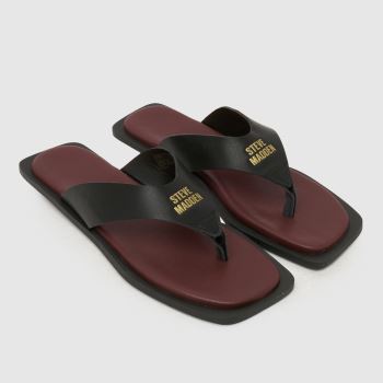 Steve Madden Black Multi Splash-B Flip Womens Sandals