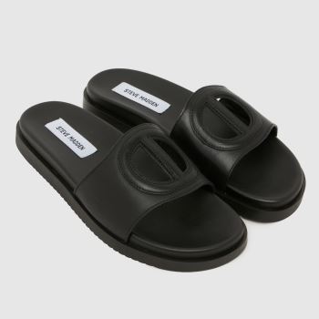 Steve Madden Black Mayke Slide Womens Sandals
