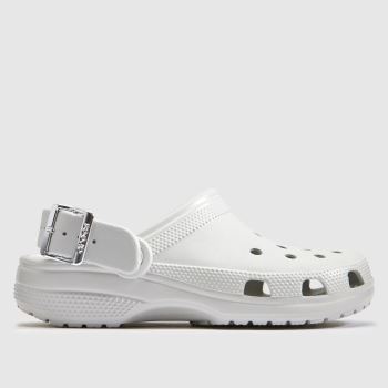 Crocs Light Grey Classic Metallic Buckle Clog Womens Sandals