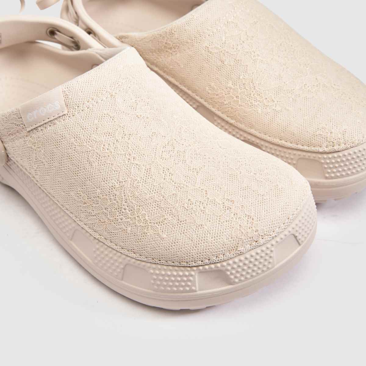 Crocs Classic Crafted Lace Clog in Beige Crocs Classic Crafted Lace Clog 4