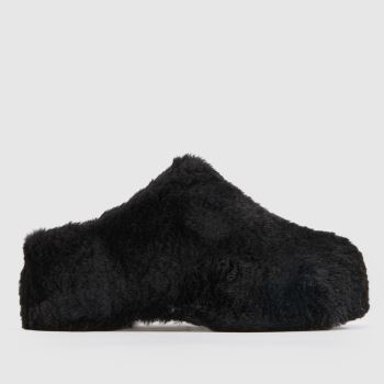Azalea Wang Black Darwin Fur Mule Womens Sandals