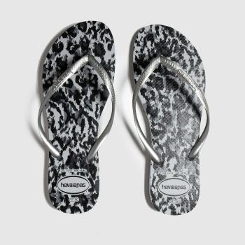 havaianas black & silver slim animal sandals havaianas black & silver slim animal sandals