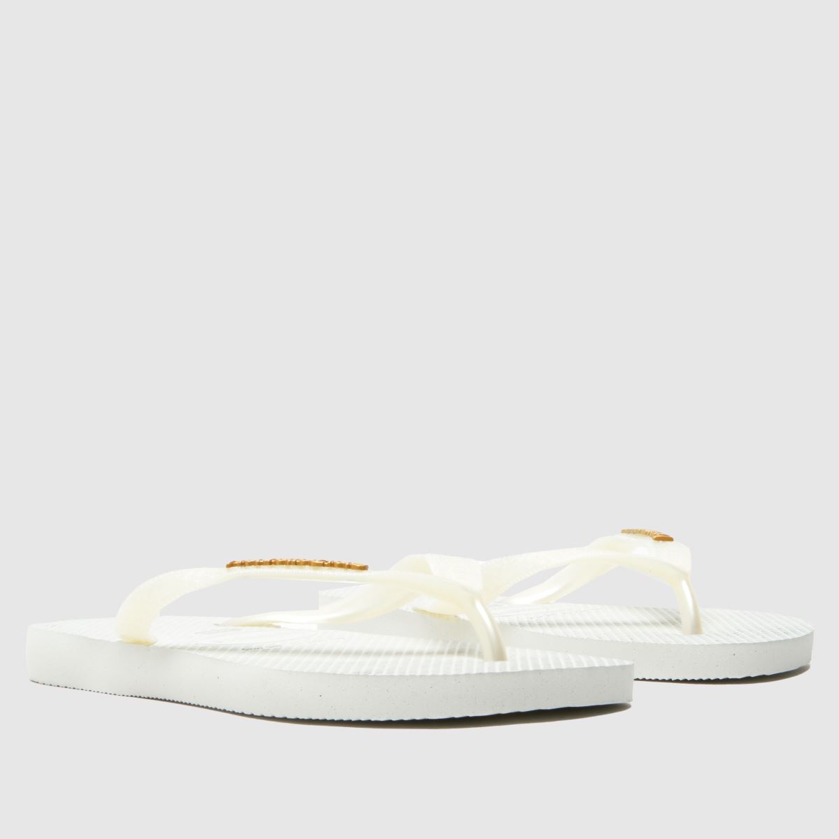 Havaianas Logo Metallic Flip in White Havaianas Logo Metallic Flip 4