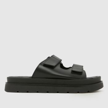 schuh Black Trina Chunky Leather Womens Sandals