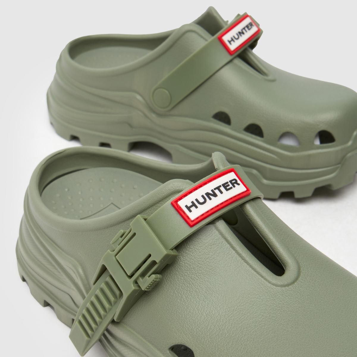 Womens Khaki HUNTER BOOTS Baltic Moulded Mule Sandals | schuh
