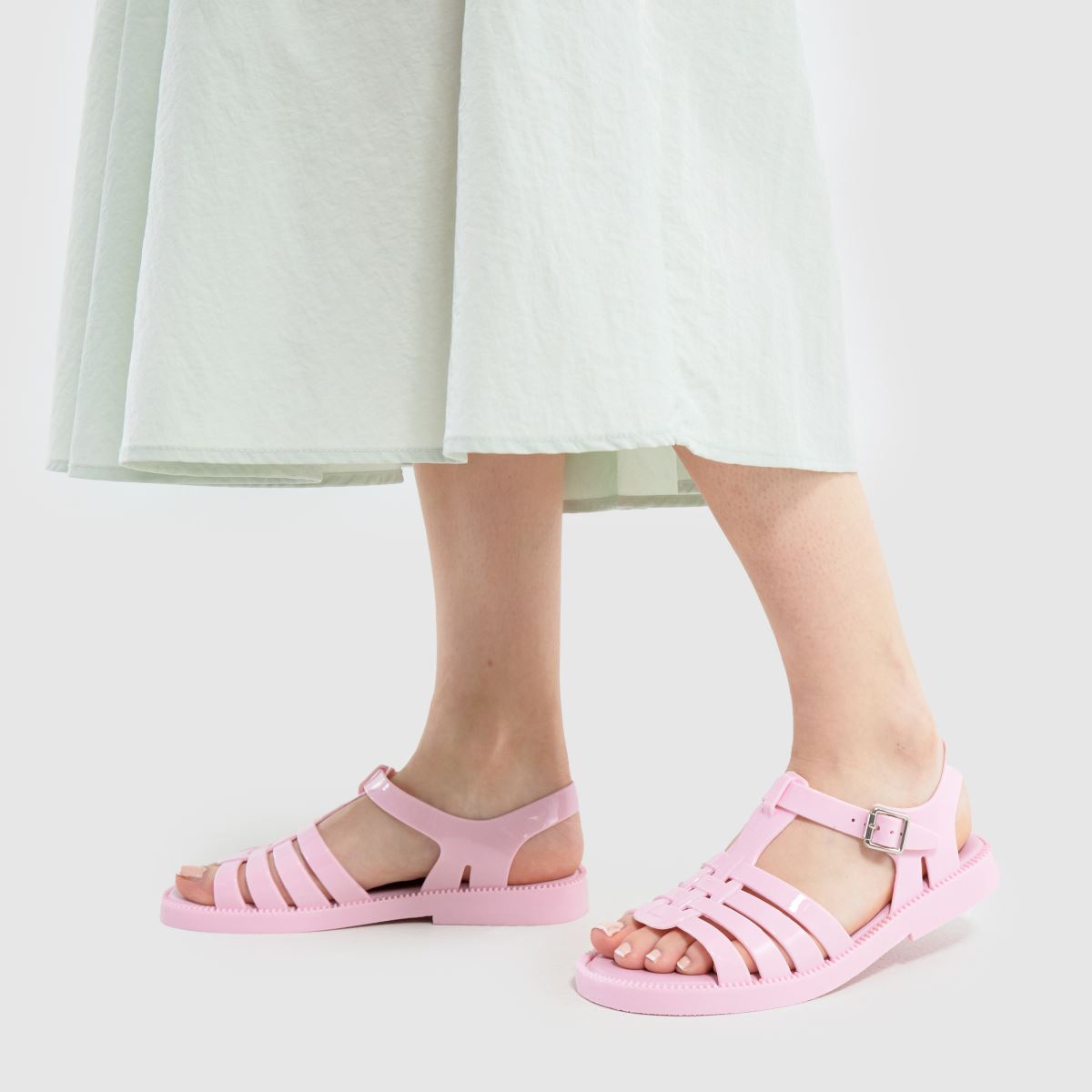 JUJU JELLIES Reilly Open Toe in Pale Pink JUJU JELLIES Reilly Open Toe 8