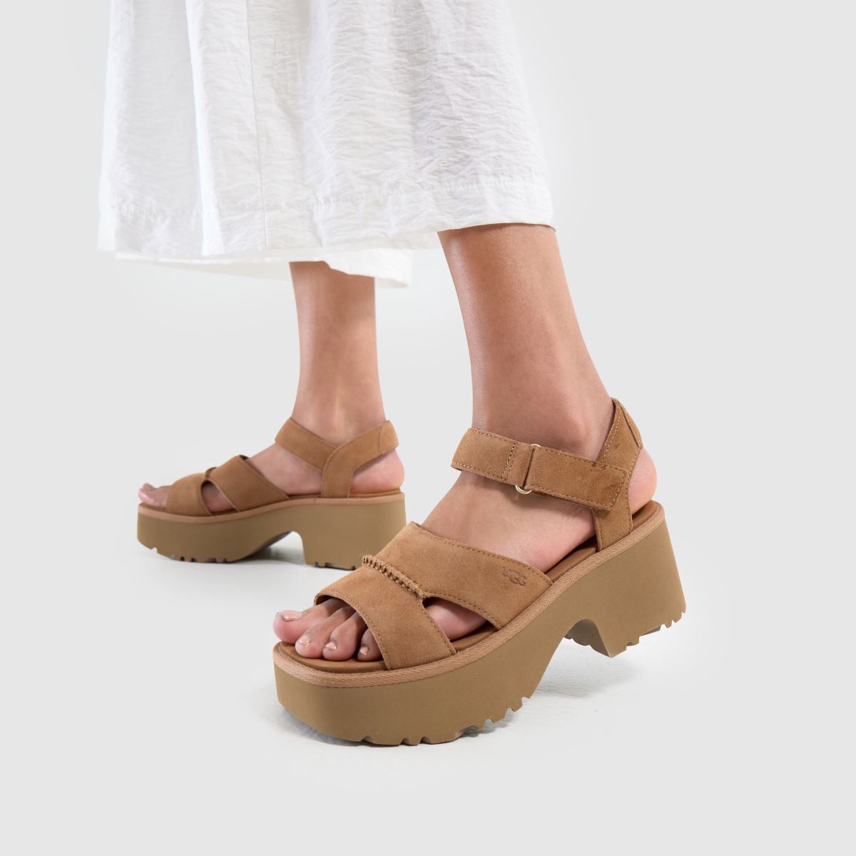 Womens Chestnut UGG New Heights Ankle Strap Sandals | schuh