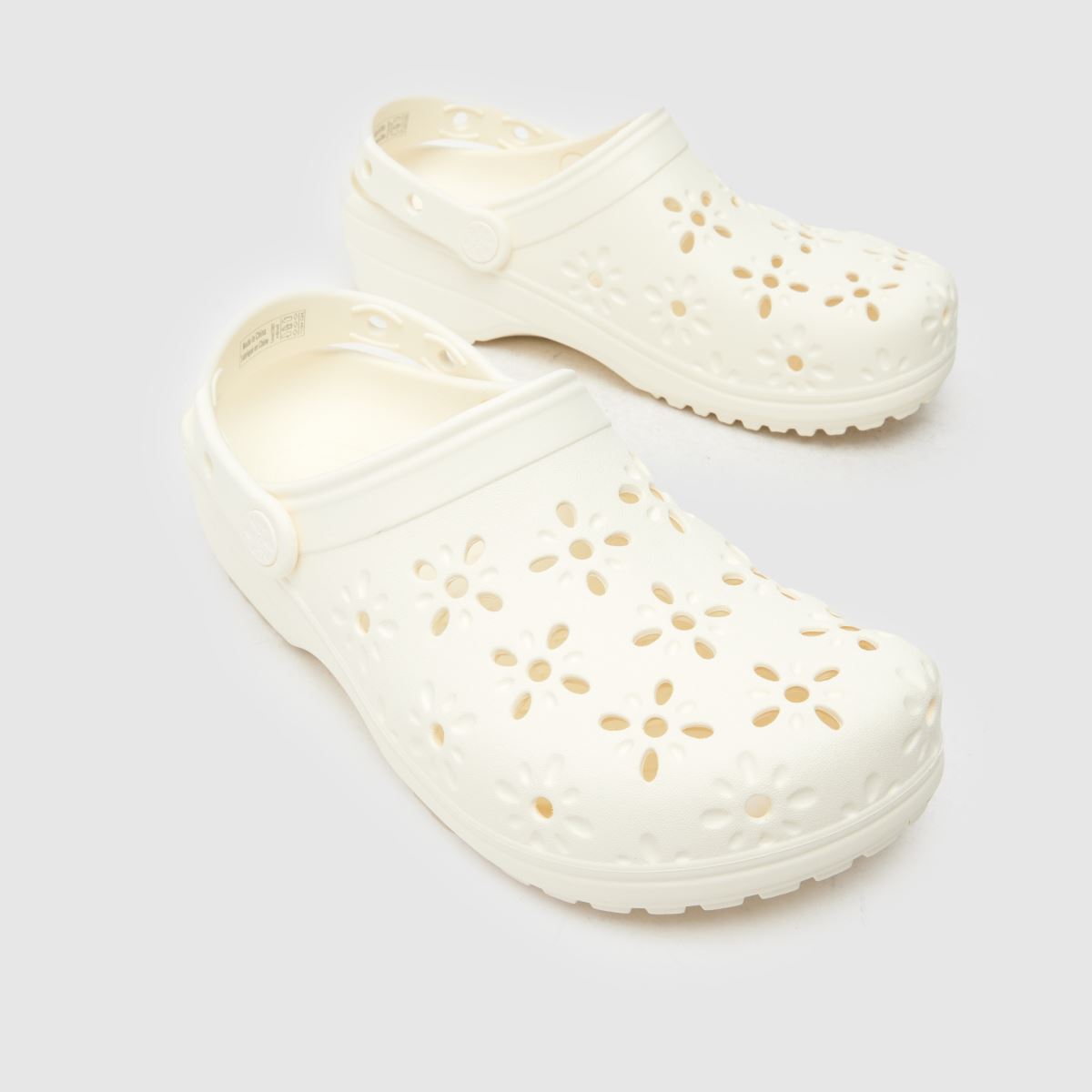 Crocs Classic Floral Cut Out Clog in White Crocs Classic Floral Cut Out Clog 4