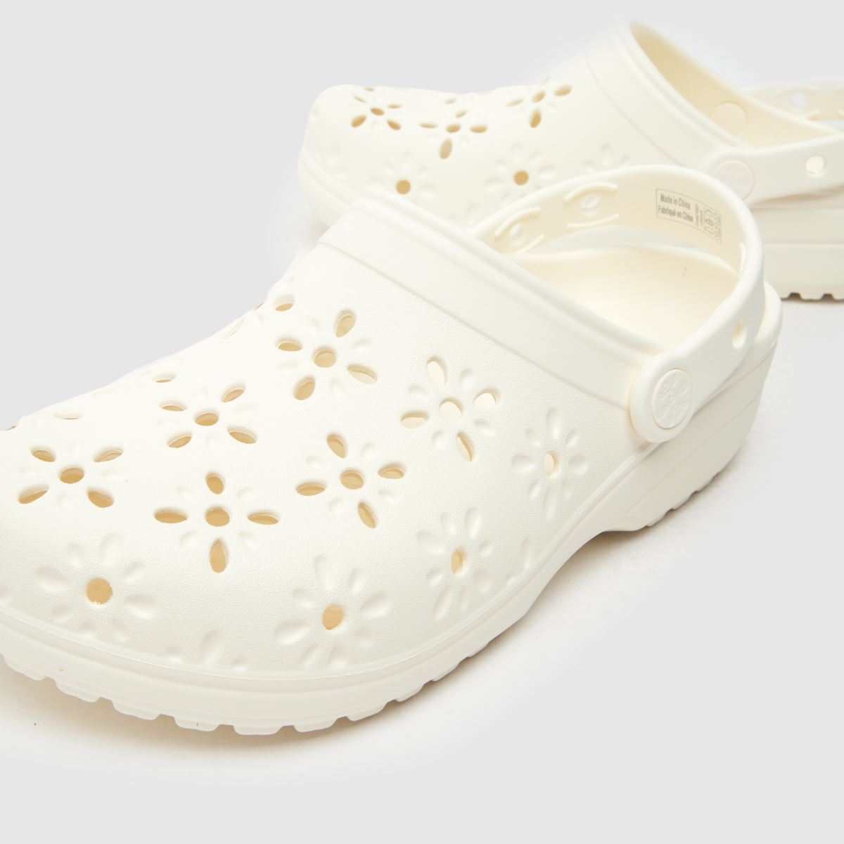 Crocs Classic Floral Cut Out Clog in White Crocs Classic Floral Cut Out Clog 7