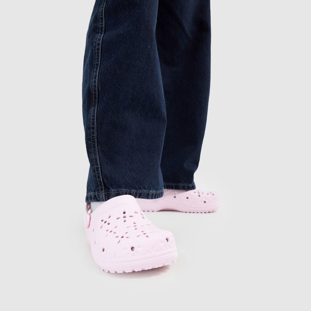 Crocs Classic Floral Cut Out Clog in Pink Crocs Classic Floral Cut Out Clog 8
