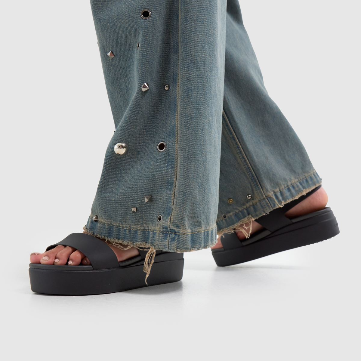 Crocs Brooklyn Low Wedge in Black