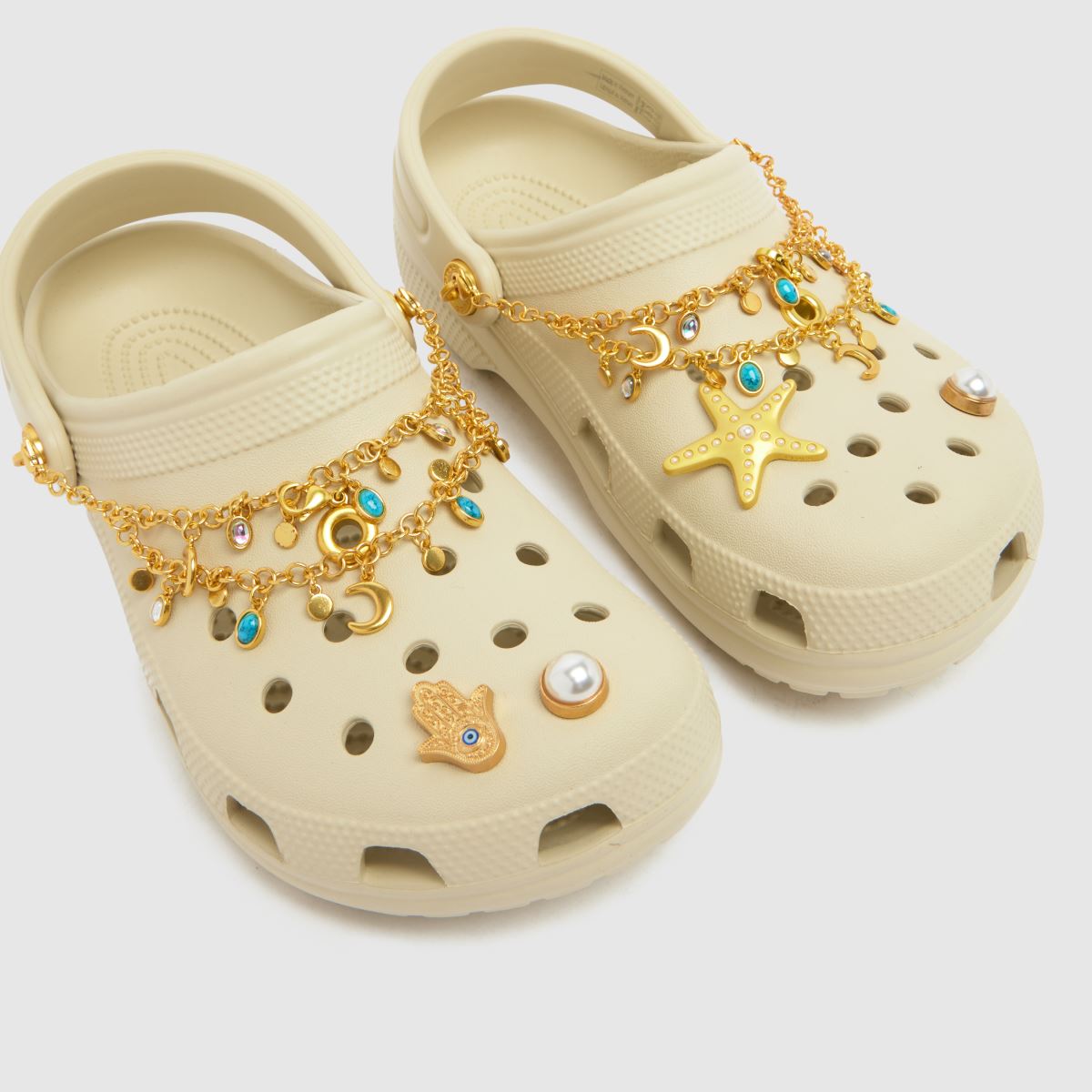 Womens Natural Crocs Classic Boho Babe Clog Sandals | schuh