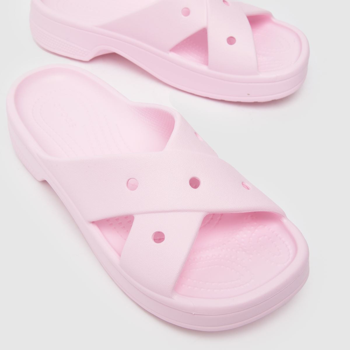 Crocs Cross Strap Slide in Pink Crocs Cross Strap Slide 4