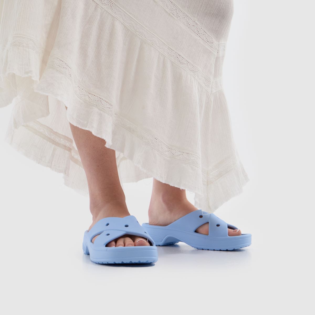 Crocs Cross Strap Slide in Blue Crocs Cross Strap Slide 8