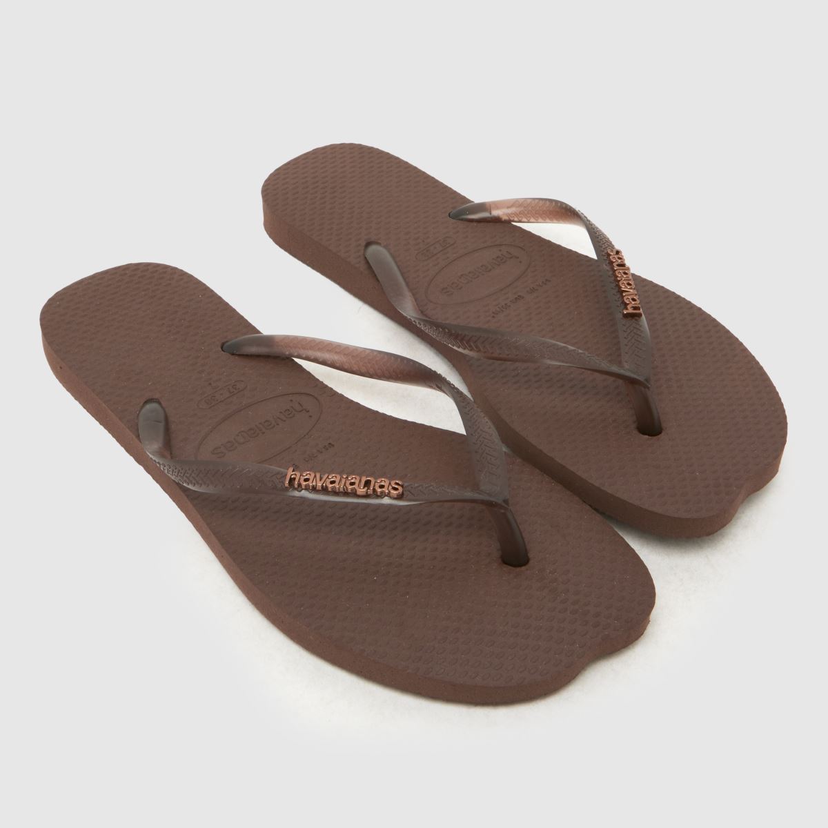 Havaianas Slim Split Sandals in Dark Brown