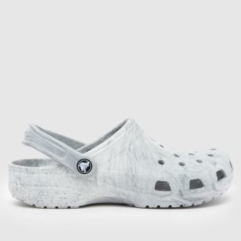 Crocs Grey Classic Marbled Clog Womens Sandals