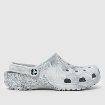 Crocs Grey Classic Marbled Clog Womens Sandals