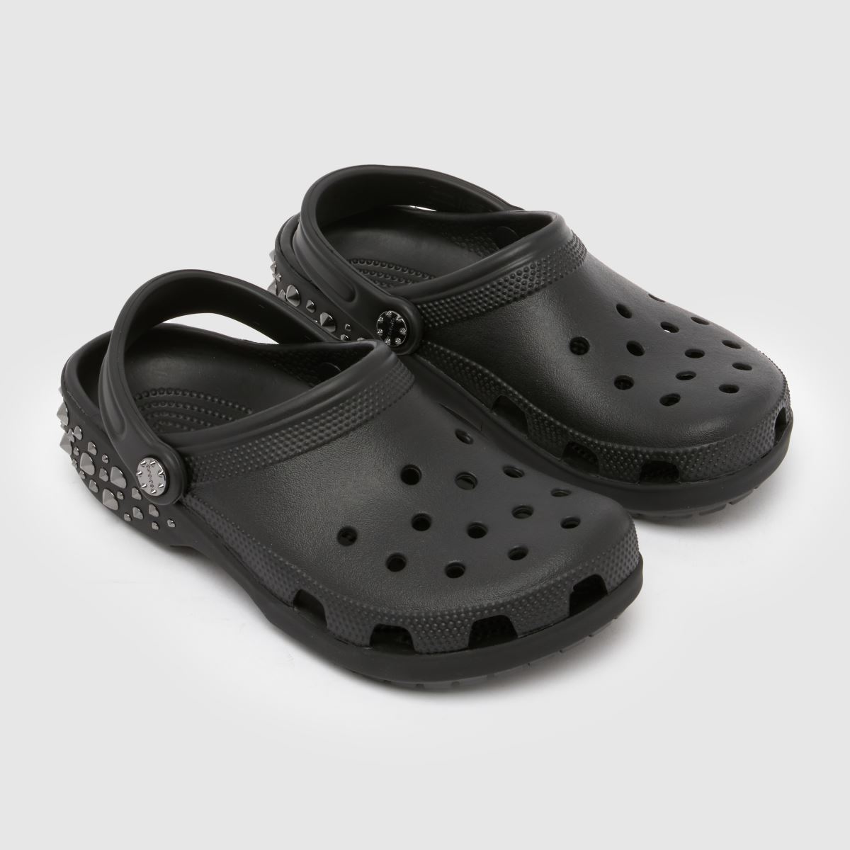 Damen Schwarz Crocs Classic Studded Clog Sandalen schuh